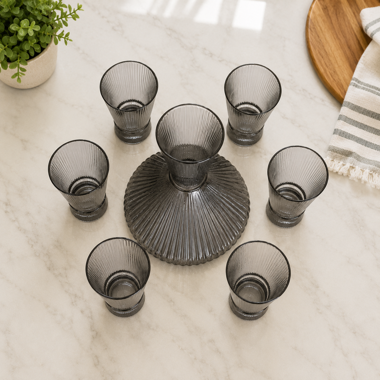 Glass Carrafe and Tumbler Set