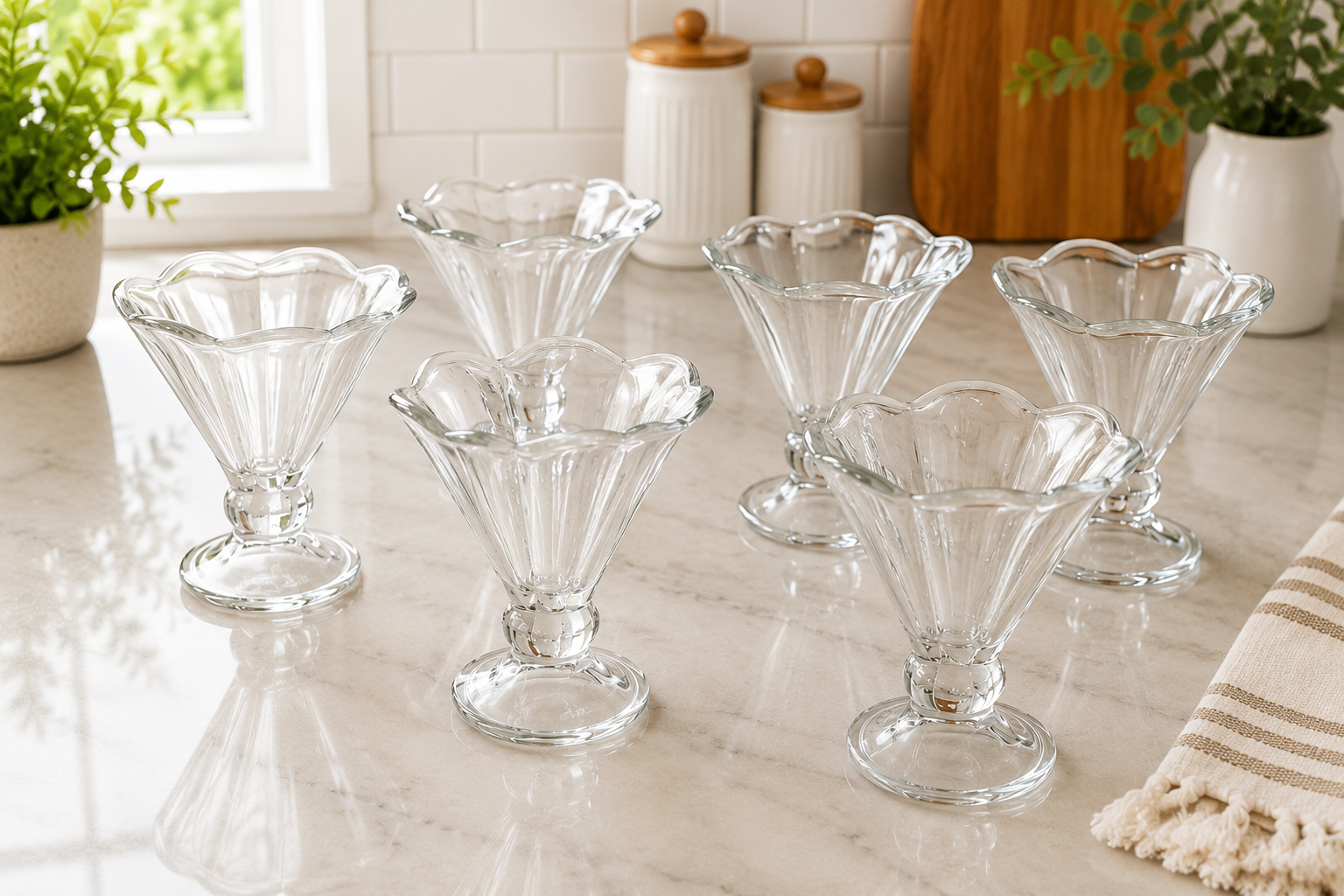 Elegant Clear Glass Dessert Bowl
