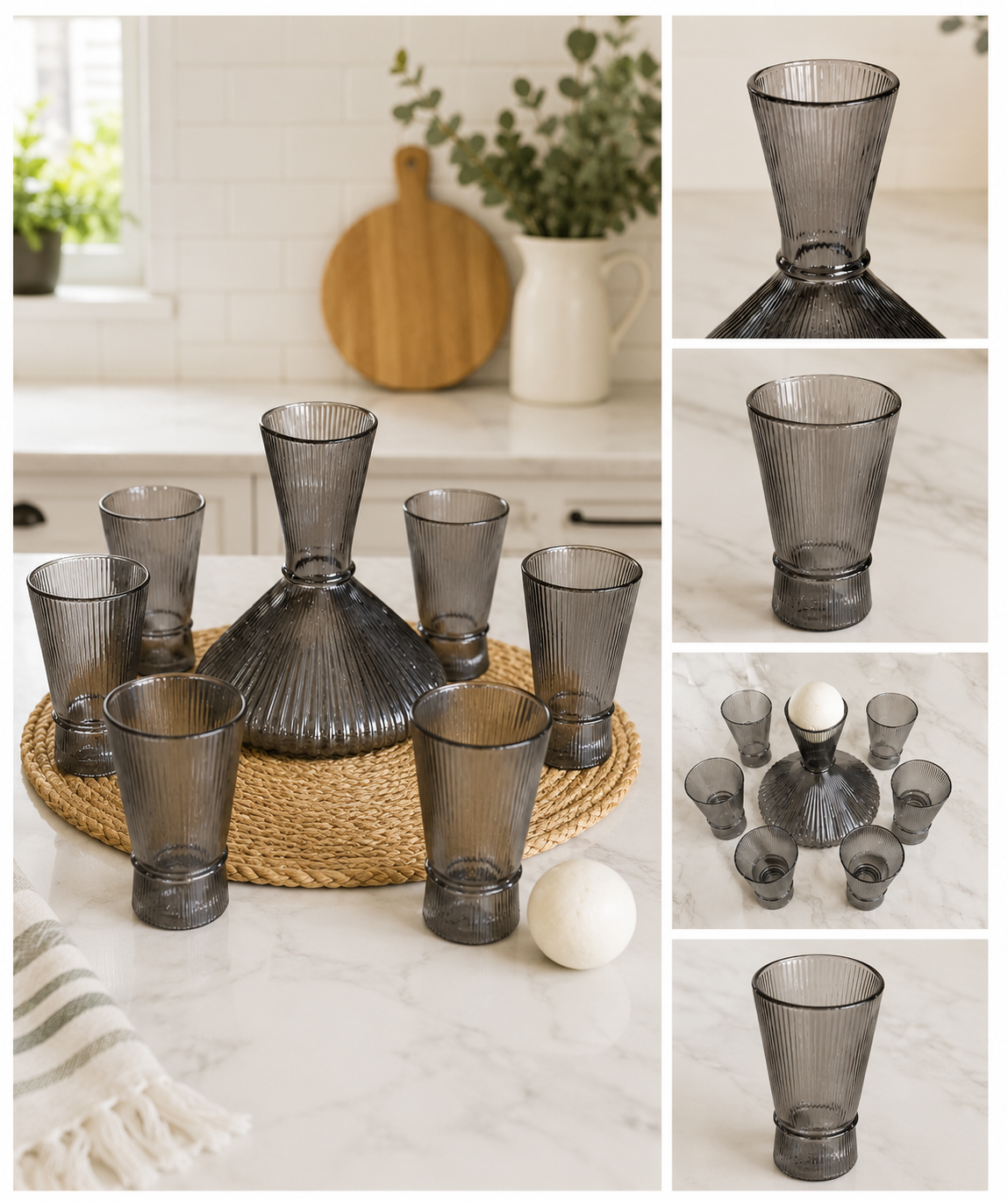 Glass Carrafe and Tumbler Set