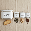 4-Piece Kitchen Canister Set – Bread, Tea, Sugar & Coffee